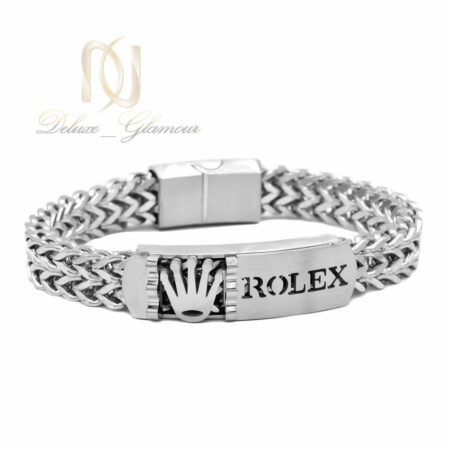 دستبند مردانه ROLEX استیل بافت BR-N44