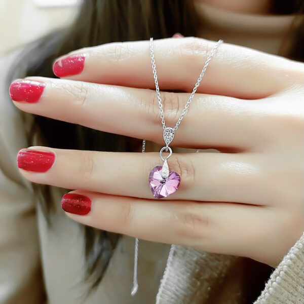 گردنبند نقره SWAROVSKI اصل بنقش رنگ