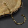 دستبند پسرانه خفن استیل طلایی رنگ ثابت ارزان قیمت
